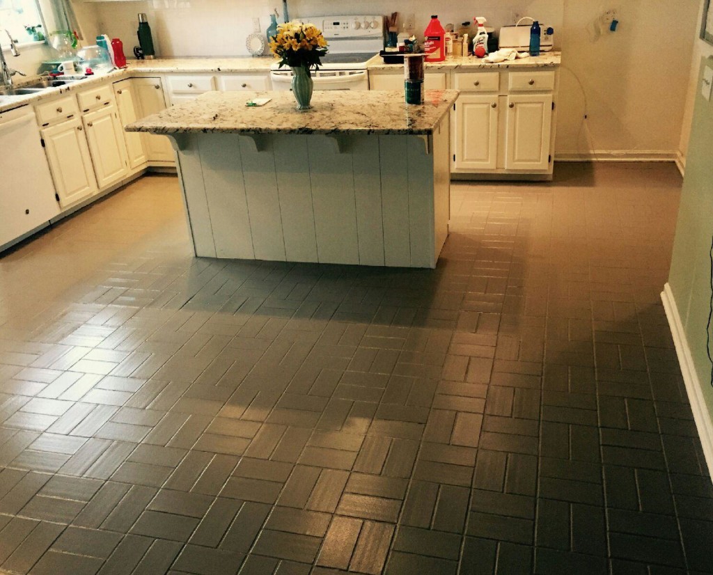 Painted Kitchen Floor AFTER with Just Add Paint in Mechanicsburg, PA 17055